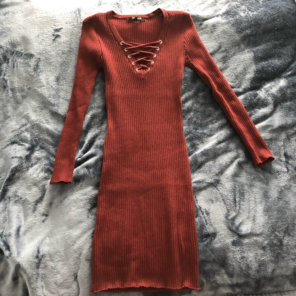 Brand new New Look Stretch Ribbed Dress Large New Long Sleeve New